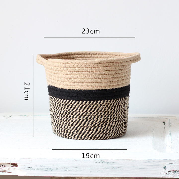 Handcrafted storage basket with handles