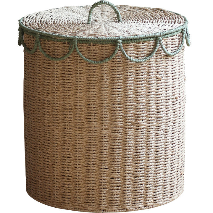 Handmade storage basket with lid