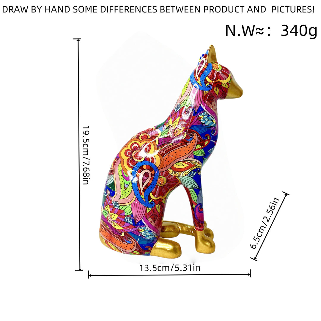 Decorative cat statue in modern art style