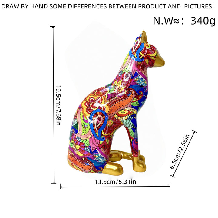 Decorative cat statue in modern art style