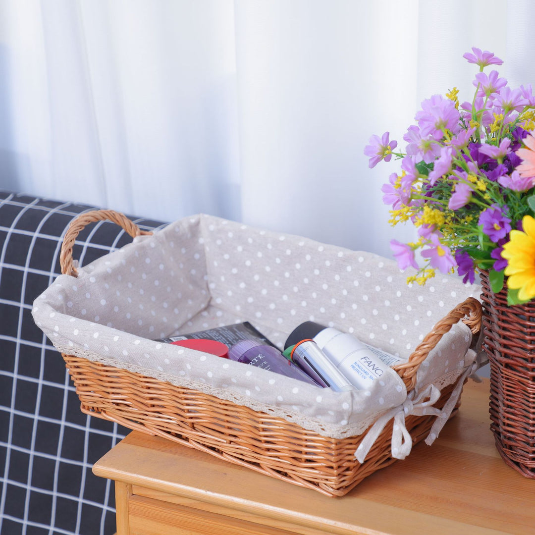 Storage basket with padded inner lining
