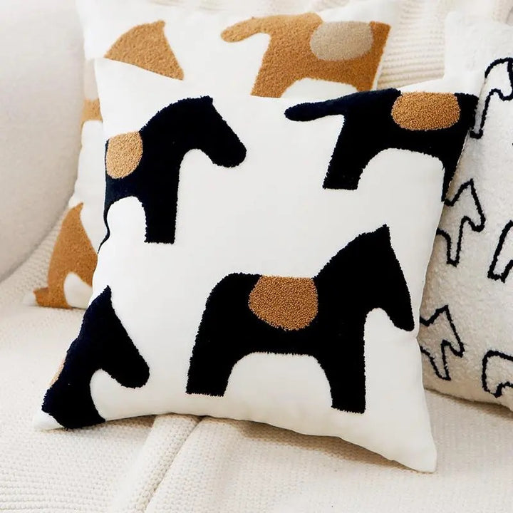 Decorative Horse Print Throw Pillow