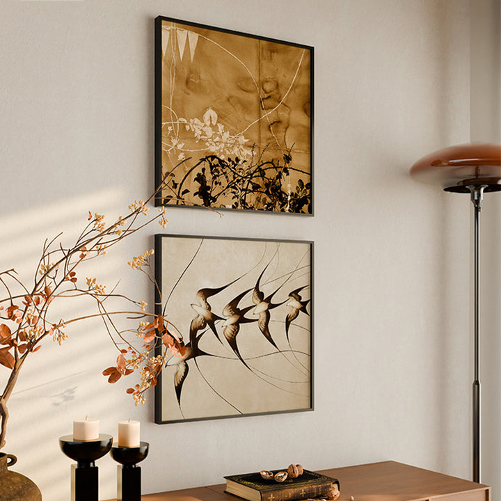 Elegant Framed Bird Silhouette Wall Art