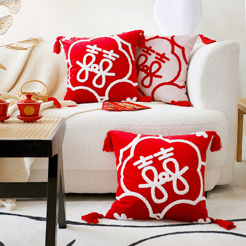 Decorative Velvet Patterned Throw Pillow