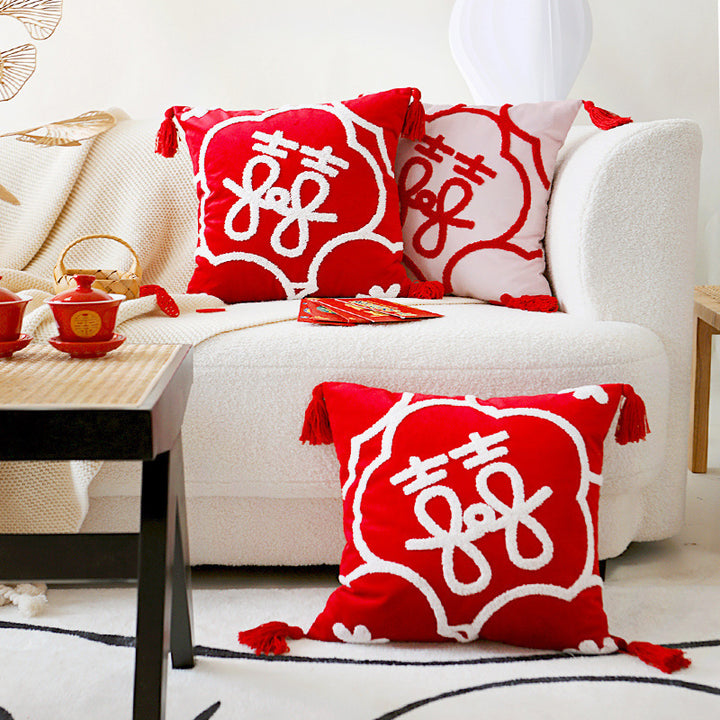 Decorative Velvet Patterned Throw Pillow