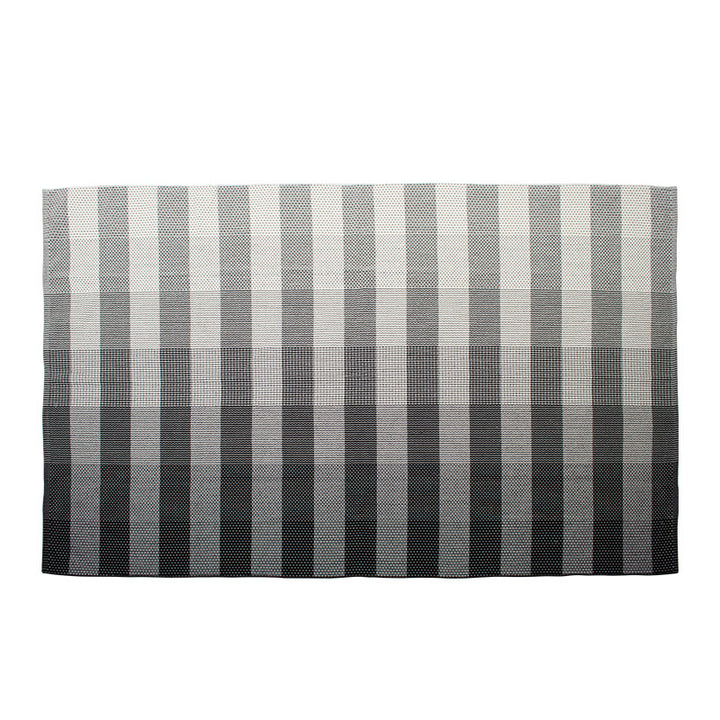 Flat-woven floor rug for bedrooms and living spaces with striped texture and low pile