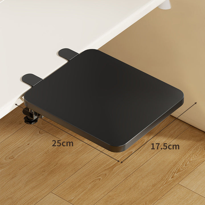 Under-Desk Bamboo Slide-Out Work Surface Clamp-Mounted Keyboard & Mouse Platform