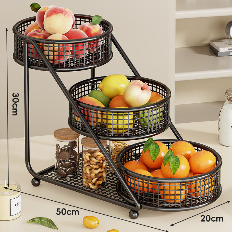 Tiered Mesh Sloped Countertop Fruit and Snack Display Stand