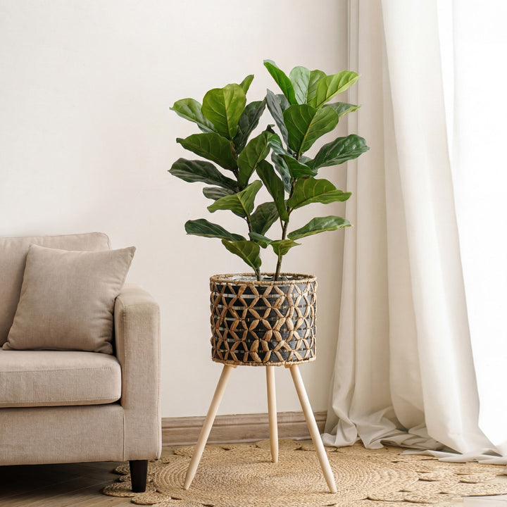 Plant stand made of braided material