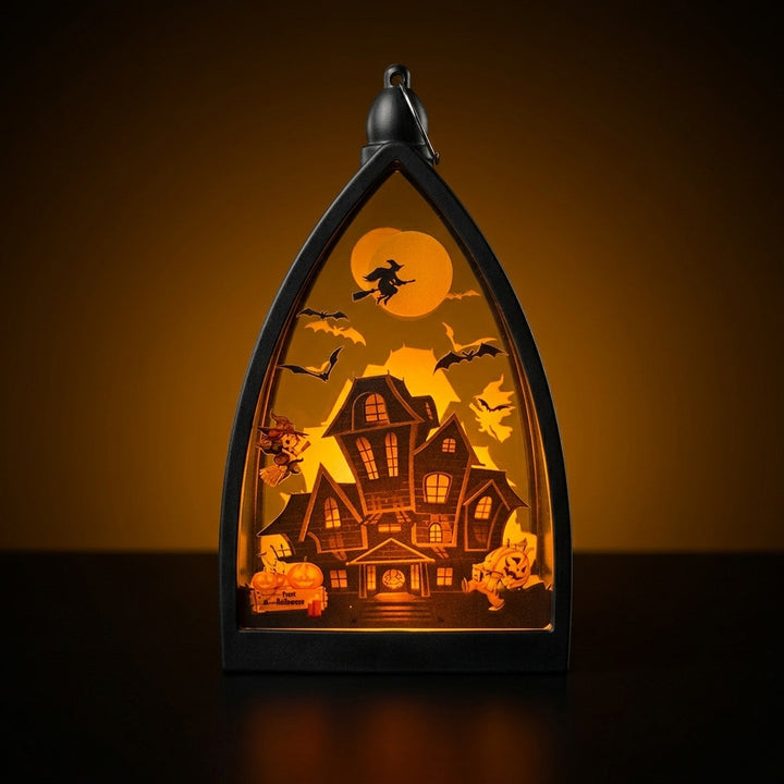 Layered Halloween Gothic Bow LED Lantern