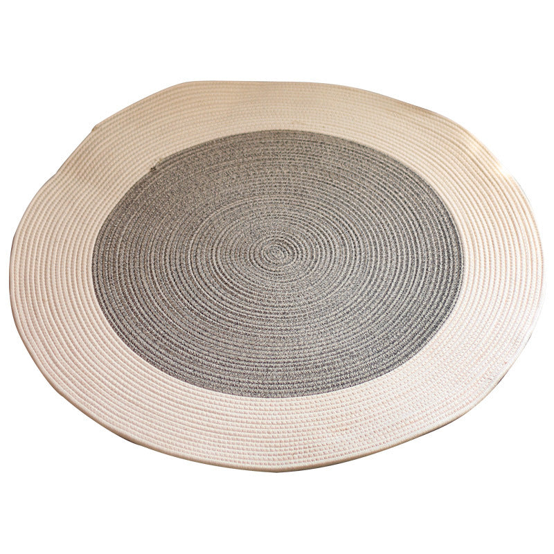 Round woven rug