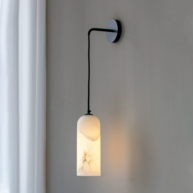 Minimalist Alabaster Marble-Effect Wall Pendant Light