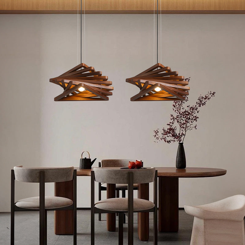Artistic Wooden Pendant Light
