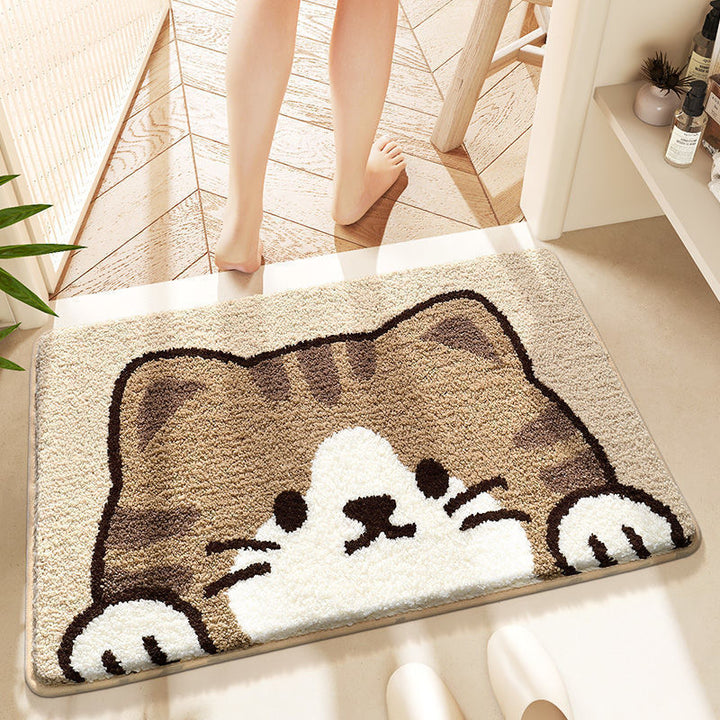 Playful Cat-Themed Bath Mat