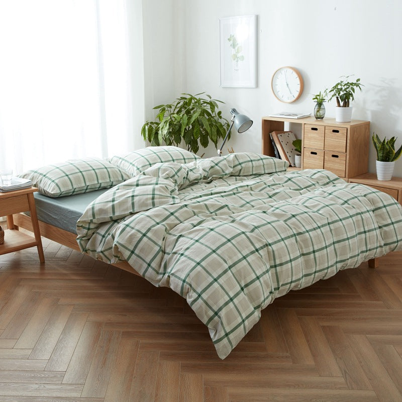 Decorative Cozy Checked Duvet Set Avarnia
