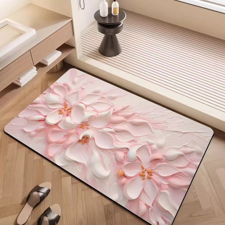 Luxury Textured Floral Bath Mat