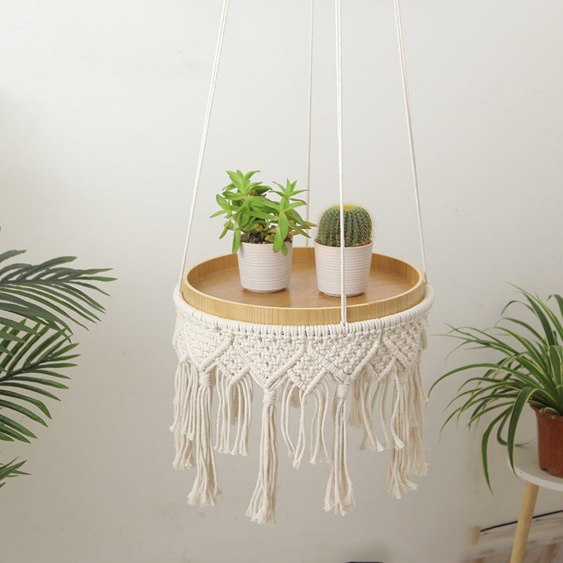 Macrame Hanging Plant Holder with Decorative Fringe