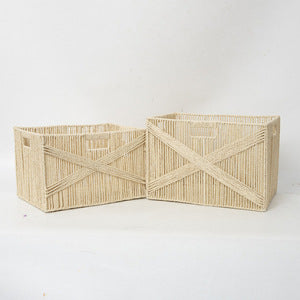 Decorative storage baskets made of woven material