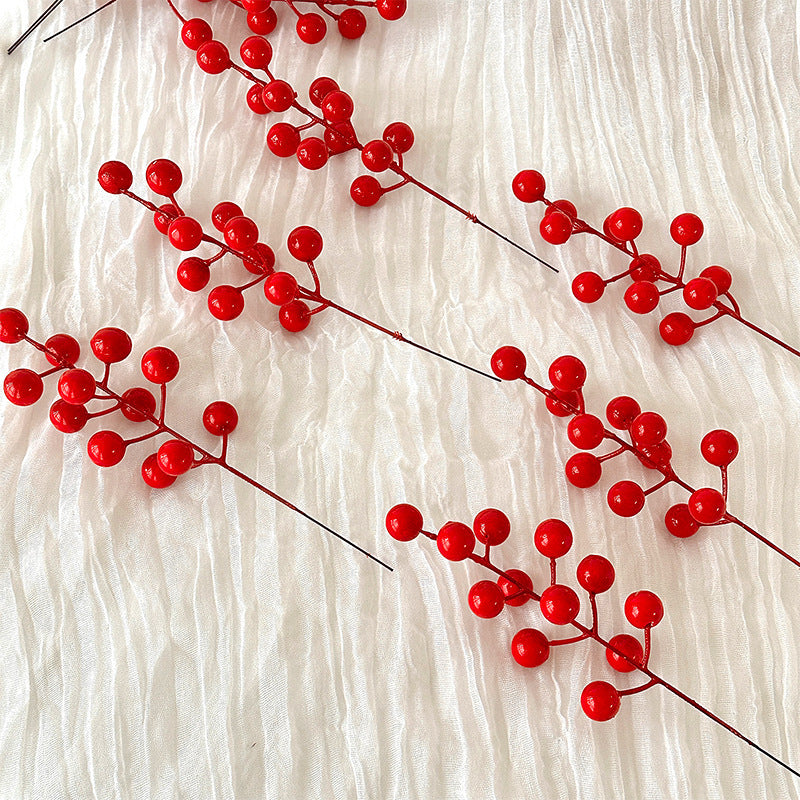 Decorative Artificial Branch with Bright Red Berries