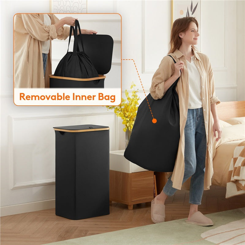 Laundry separation system with practical carrying handles and removable inner bag
