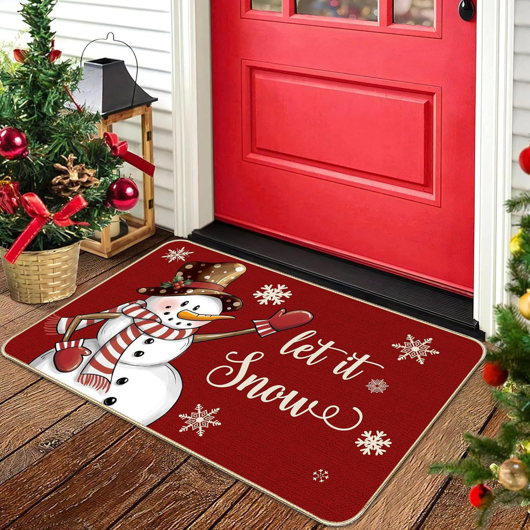 Festive Holiday-Themed Welcome Mat for Home