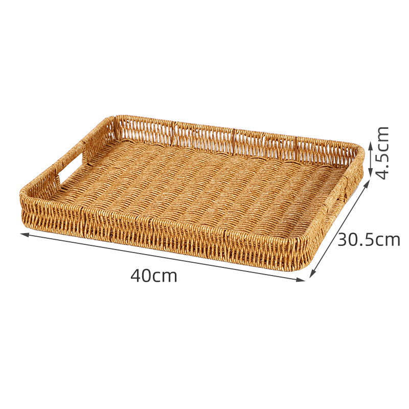 Round Artisan Woven Serving Tray