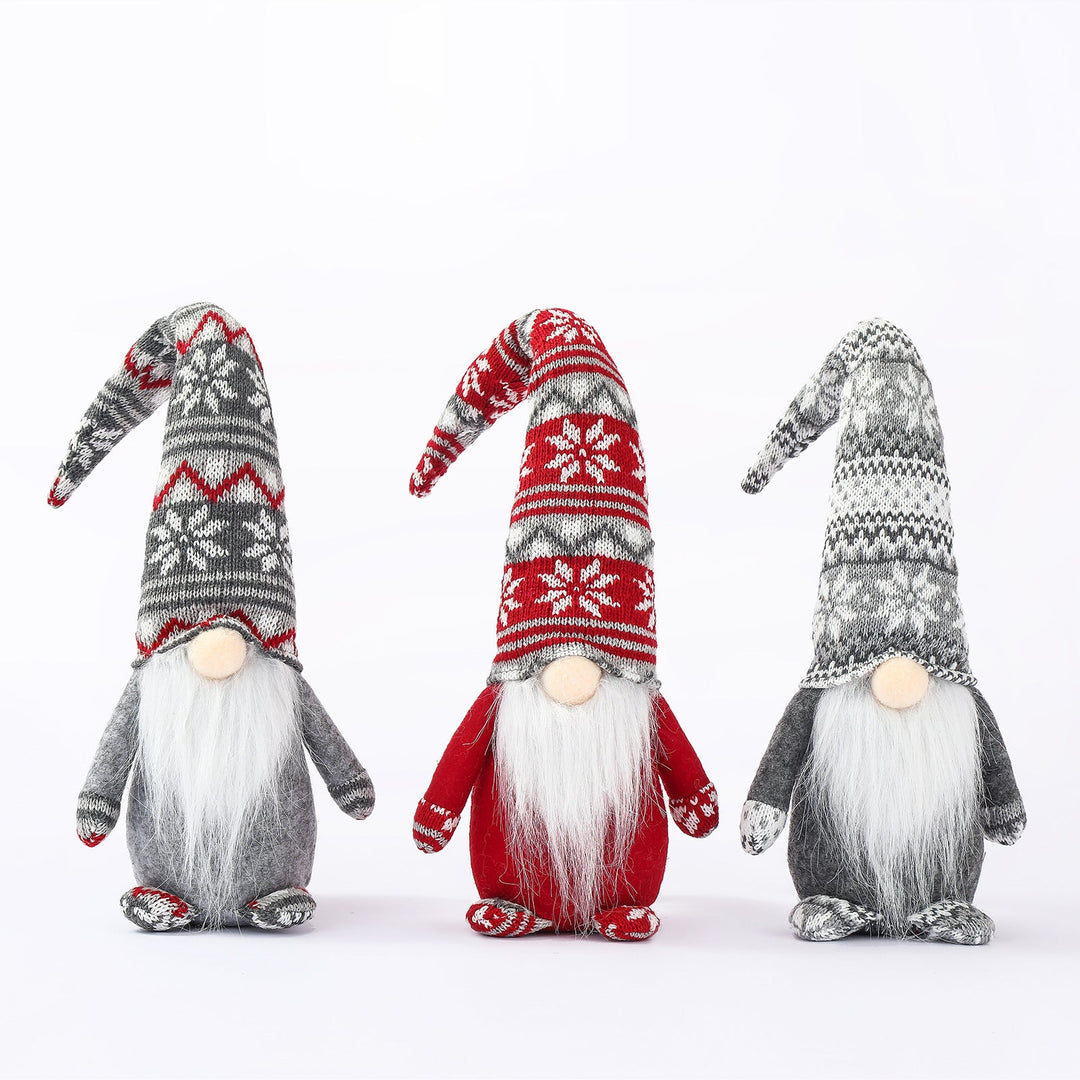 Decorative Christmas gnome with knitted hat