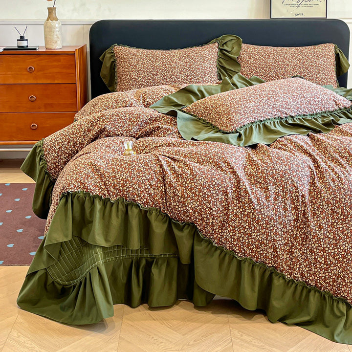 Floral Ruffled Bedding Set