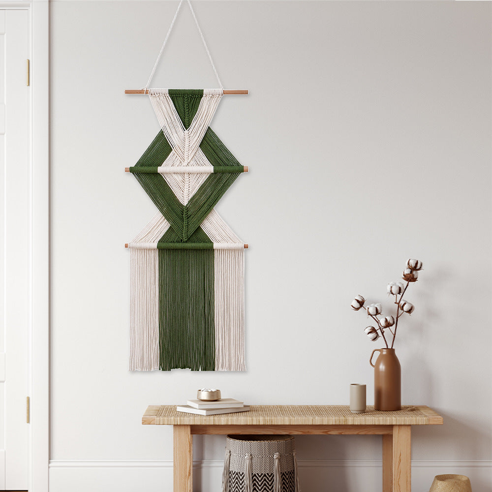 Macrame Wall Decor with Geometric Pattern