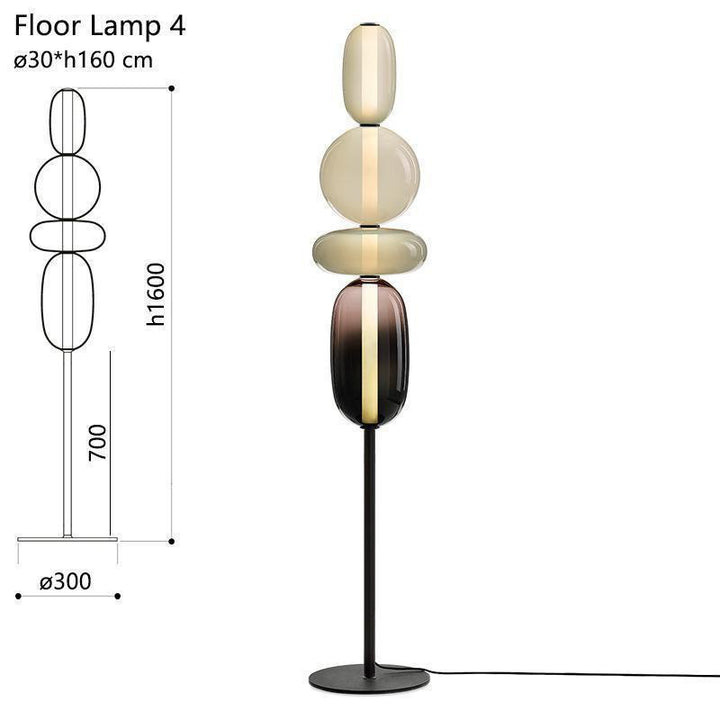Stacked Orb Glass Pendant with Mixed Surface