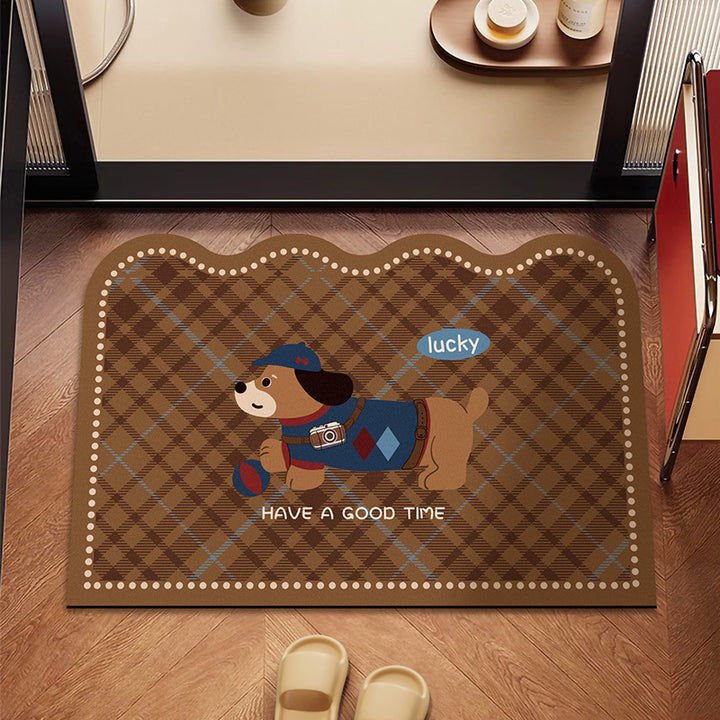 Playful Dog-Themed Floor Mat
