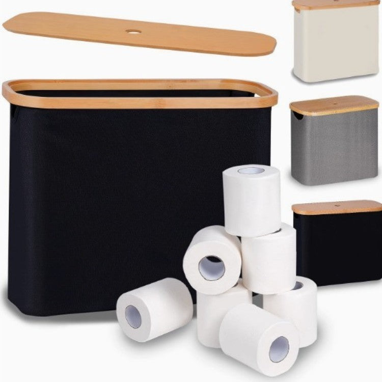 Multifunctional laundry storage box with bamboo lid