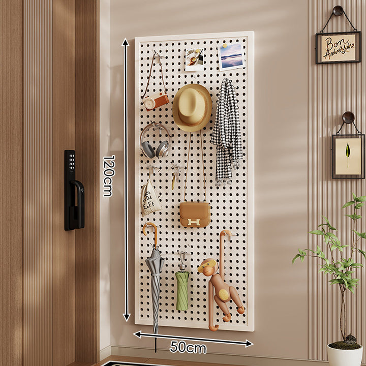 Wall-Mounted Perforated Pegboard Organizer Panel with Metal Frame