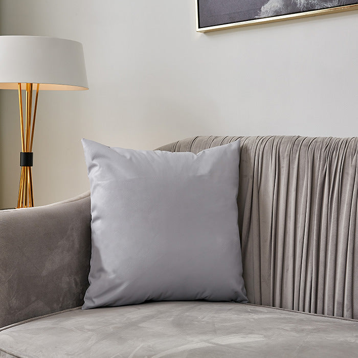 Square premium cushion cover made of vegan Nappa leather with soft-touch surface