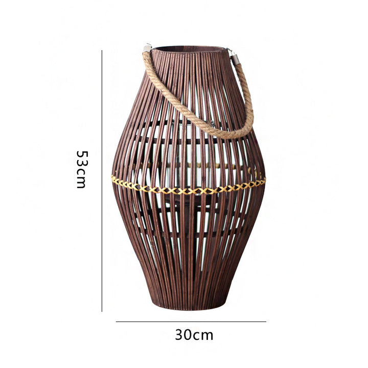 Rustic Rattan Lantern