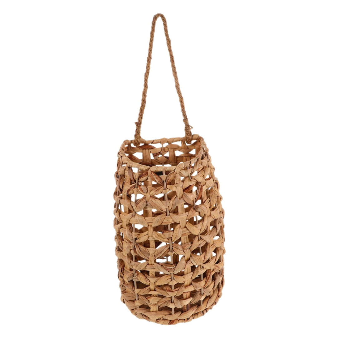 Handwoven basket with suspension device