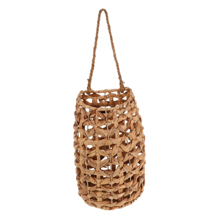 Handwoven basket with suspension device