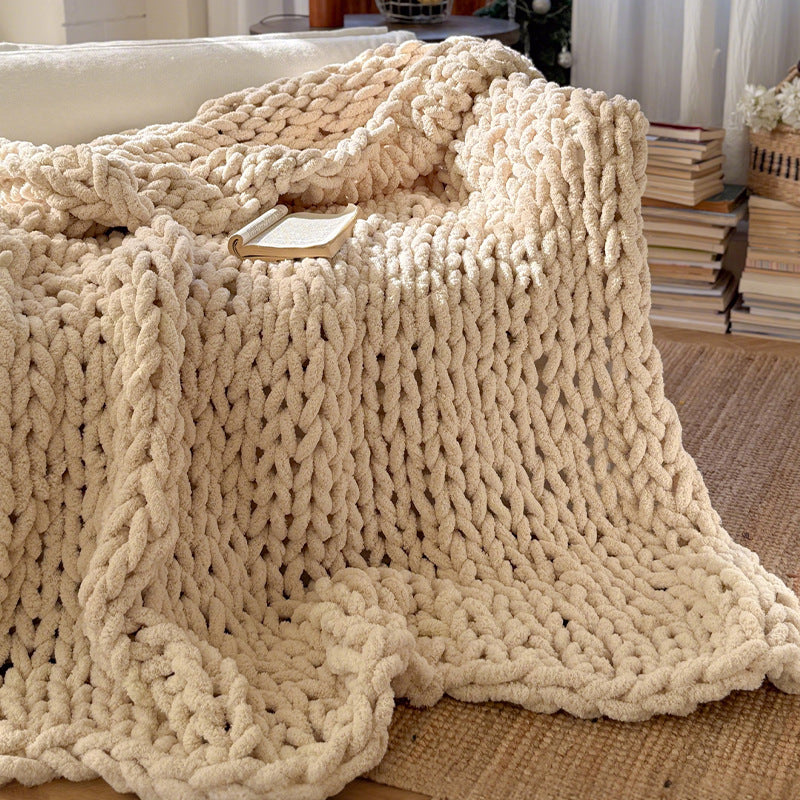 Chunky Knit Cozy Throw Blanket