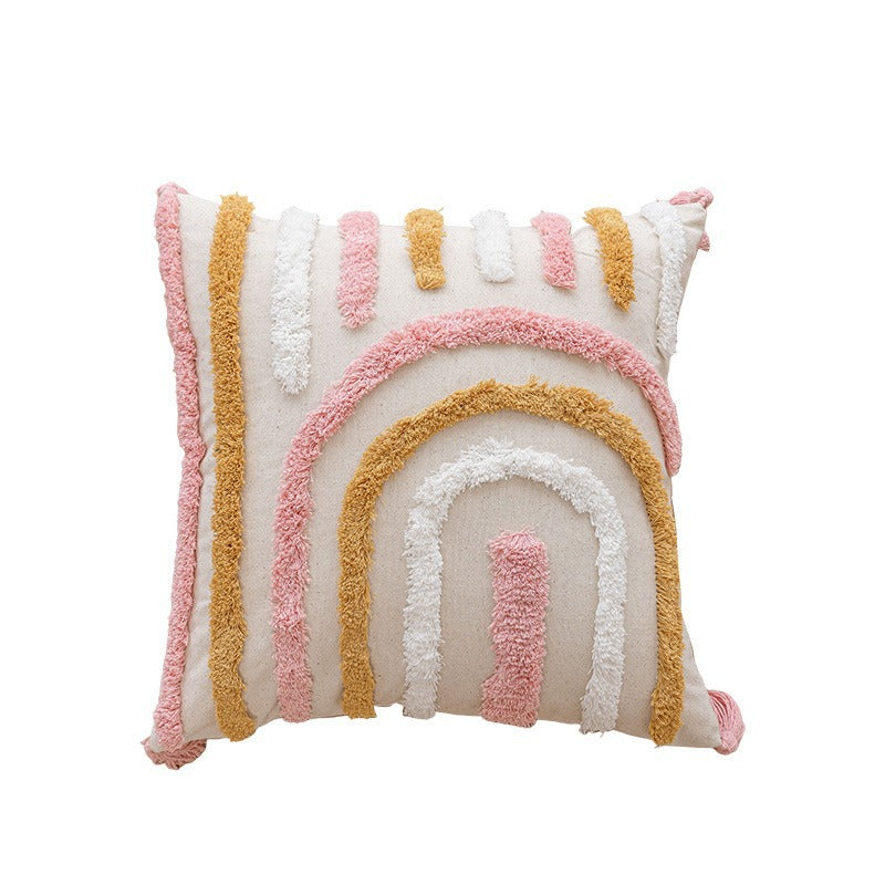 Textured Geometric Pattern Throw Pillow