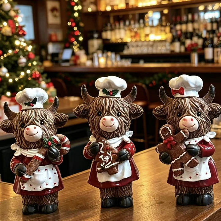 Enchanting Christmas cow figurine