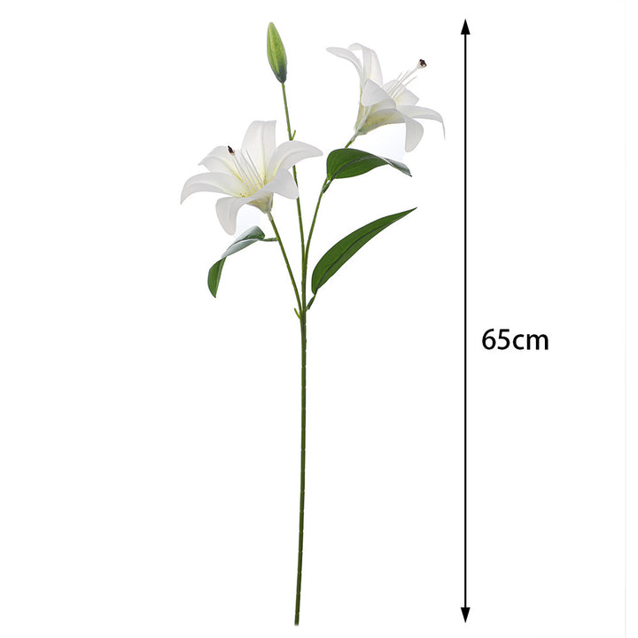 Artificial lily branch with realistic flowers
