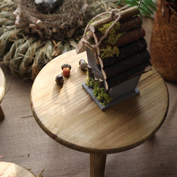Stylish side table made of natural wood