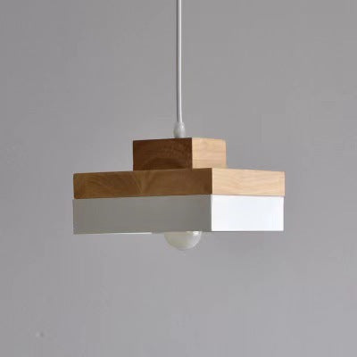 Geometric Layered Wooden Pendant Light
