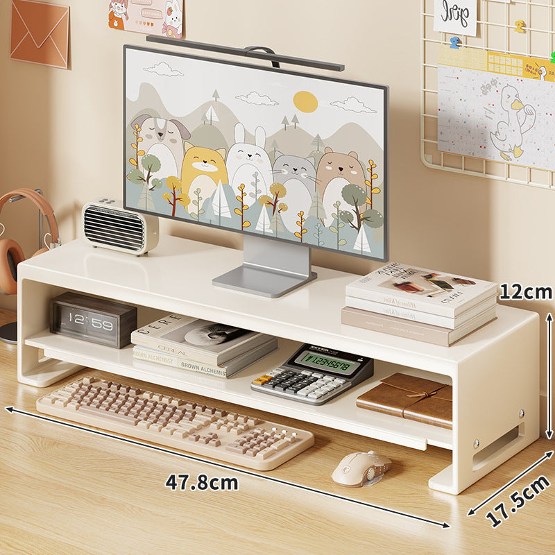 Elevated Monitor Stand with Under-Shelf Storage, Cable Slots and Non-Slip Feet