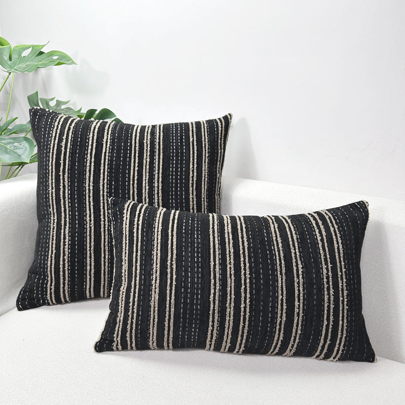 Textured Striped Throw Pillow