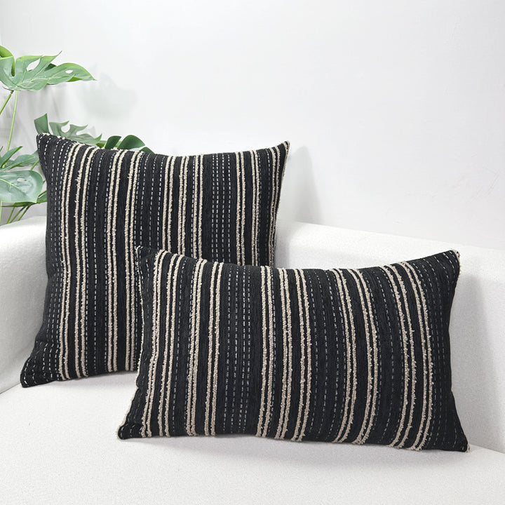 Textured Striped Throw Pillow