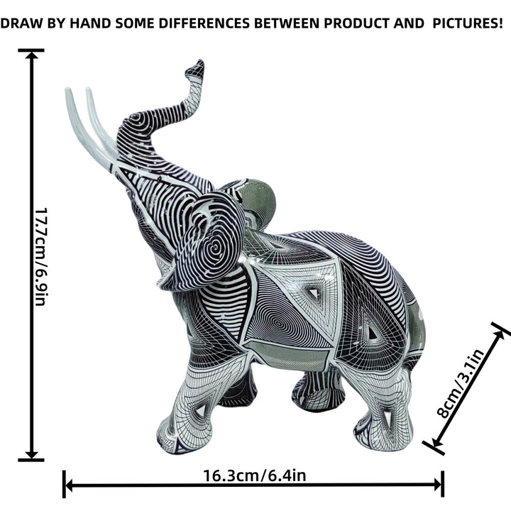 Artistic elephant figure with colorful design