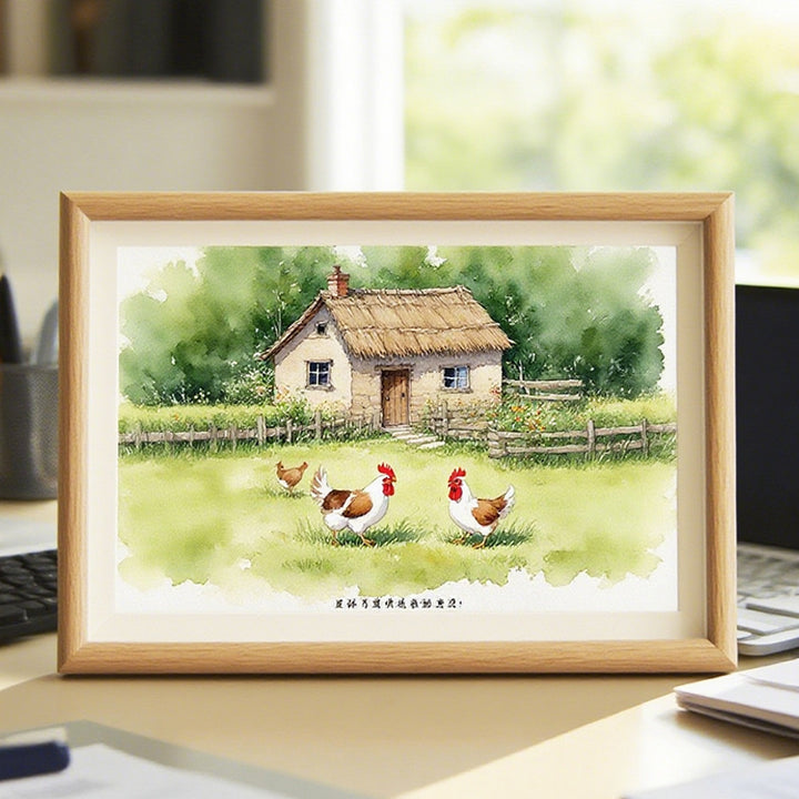Farmhouse-Themed Watercolor Art Frame