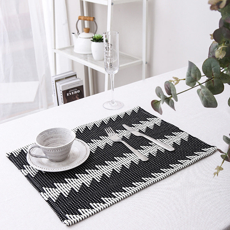Woven table mats in kilim style made of cotton blend, non-slip table mat