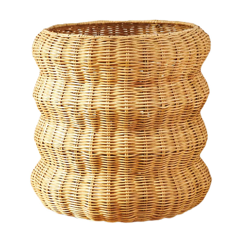 Stylish basket made of woven natural material